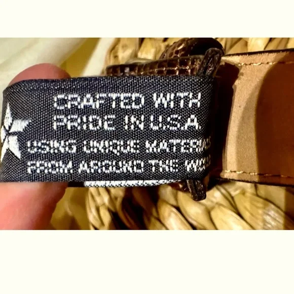 🐈⬛BRIGHTON🐈⬛ LEATHER SNAKE EMBOSSED TEXTURE CATS & FLOWERPOT BUCKLE VTG BELT🐈 - Picture 8 of 13